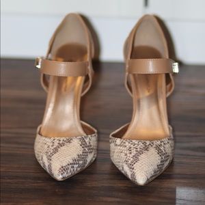 BCBG Dalby Snake Print Heels